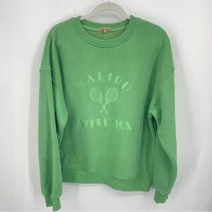 Bailey rose Malibu Athletics Oversized crewneck sweatshirt tennis Sz L green